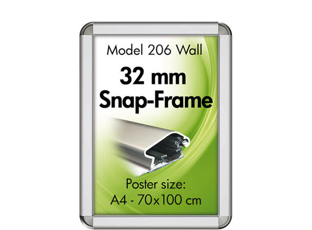 Plakatramme Snap Rondo 32 mm aluminium 